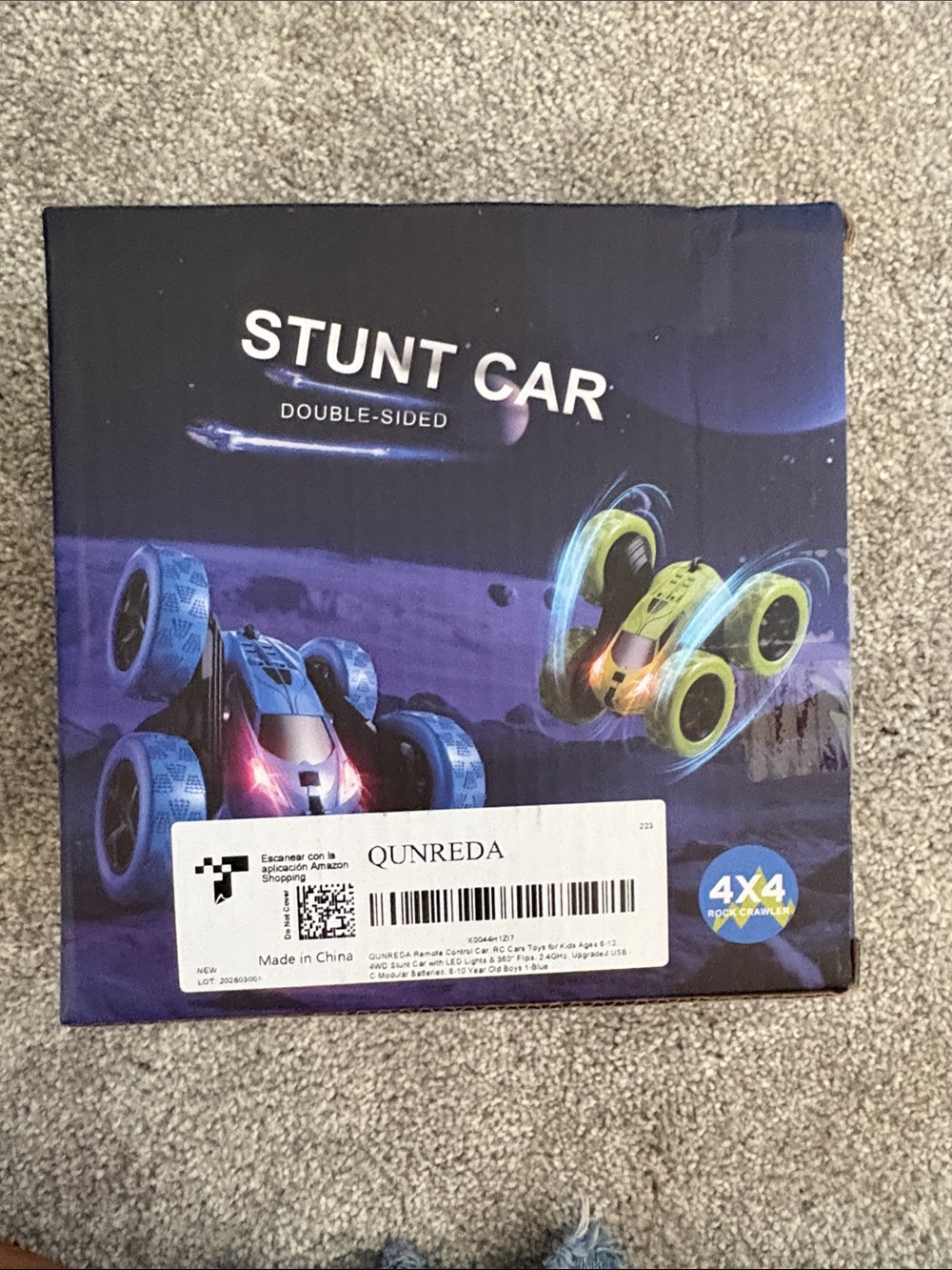 Qunreda Yellow and Blue Double-Sided Kids Stunt Car
